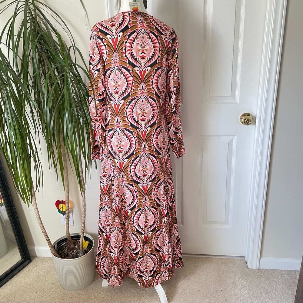 FARM Rio Pineapple Jewelry Long Sleeve Maxi Dress Women’s Medium NWT - Picture 12 of 15